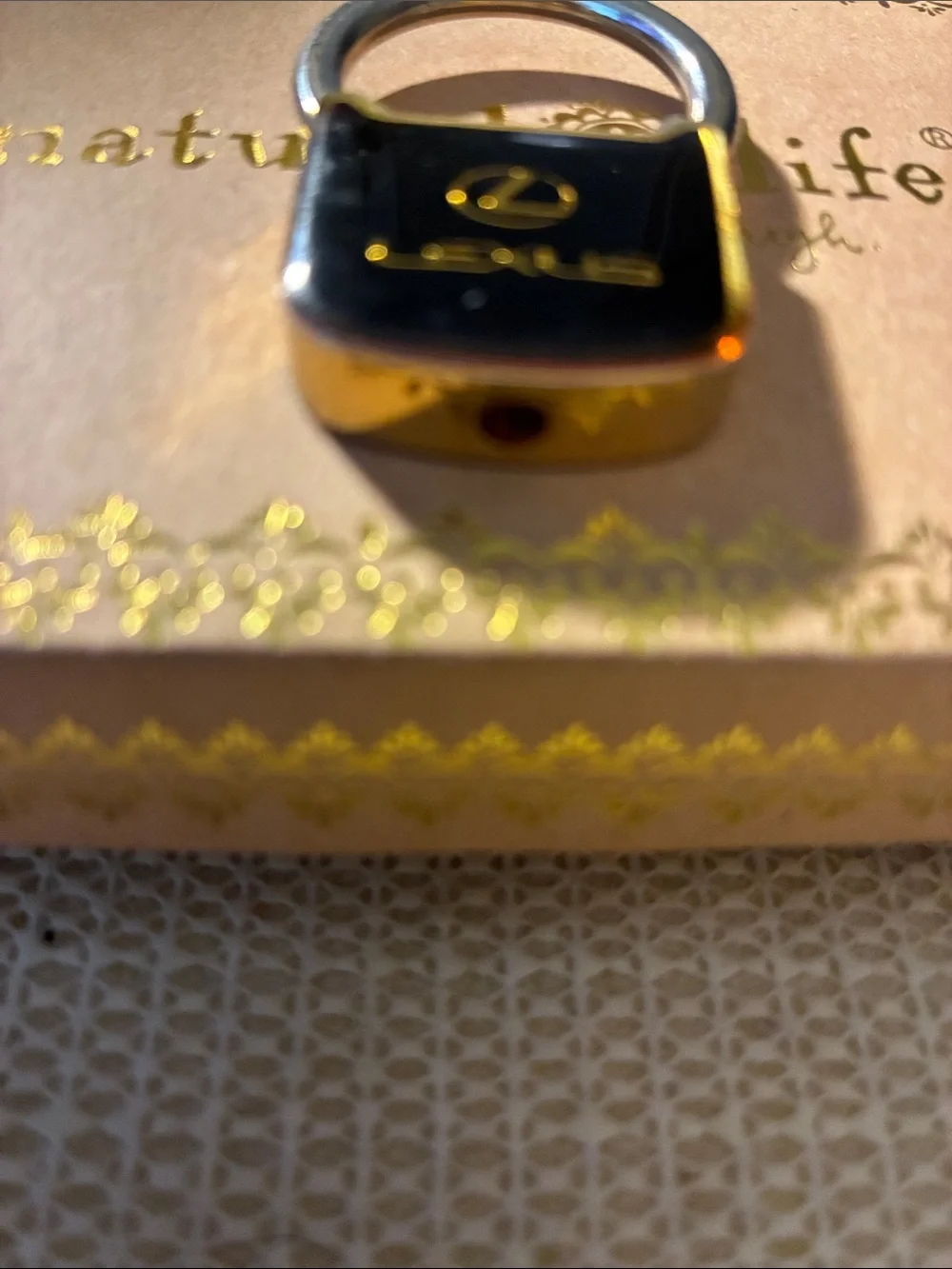 Lexus Gold pltd metal/alloy Phone Ring Holder/fob-Vintage-pull apart #luxuryAuto